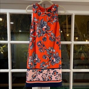 Vince Camuto Floral Midi Dress - Orange and Pink